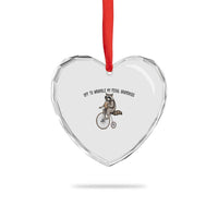 Off To Wranglin My Feral Grandkids Heart Crystal Glass Ornament Funny Raccoon Grandpa Father's Day Gift