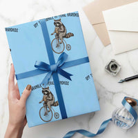 Off To Wranglin My Feral Grandkids Wrapping Paper Roll Funny Raccoon Grandpa Father's Day Gift