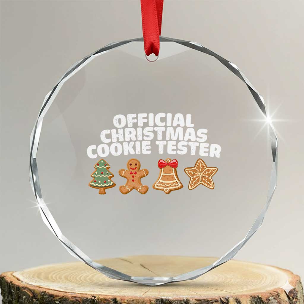 Official Christmas Cookie Tester Crystal Glass Ornament Taster Baking Crew Sibling Matching - Wonder Print Shop