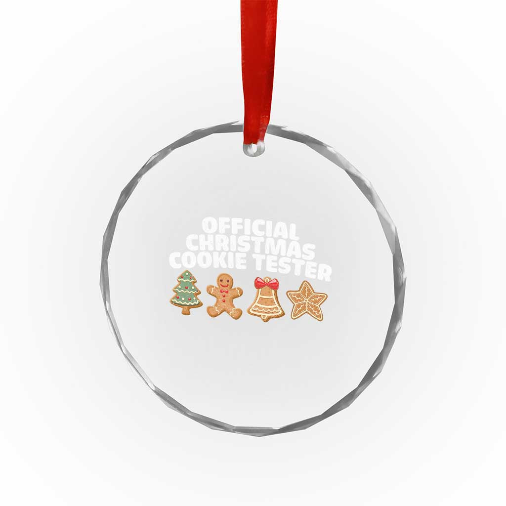Official Christmas Cookie Tester Crystal Glass Ornament Taster Baking Crew Sibling Matching - Wonder Print Shop