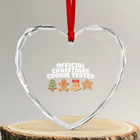 Official Christmas Cookie Tester Heart Crystal Glass Ornament Taster Baking Crew Sibling Matching - Wonder Print Shop