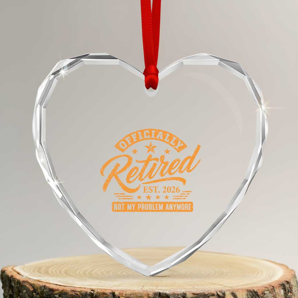 Official Retired 2026 Heart Crystal Glass Ornament Not My Problem Anymore Retro Vintage Retiring
