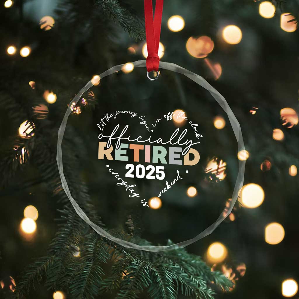 Officially Retired 2025 Crystal Glass Ornament Women Retirement Vintage - Wonder Print Shop