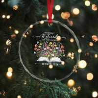 Officially Retired Crystal Glass Ornament Floral Teacher Retirement Coworker Gift Let The Fun Begin