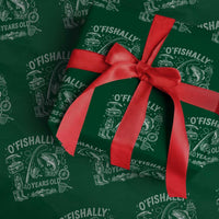 O'Fishally 40 Years Old Wrapping Paper Roll Funny Fisherman Birthday Graphic