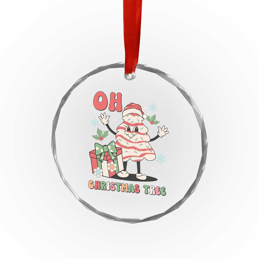 Oh Christmas Tree Retro Groovy Crystal Glass Ornament TS02