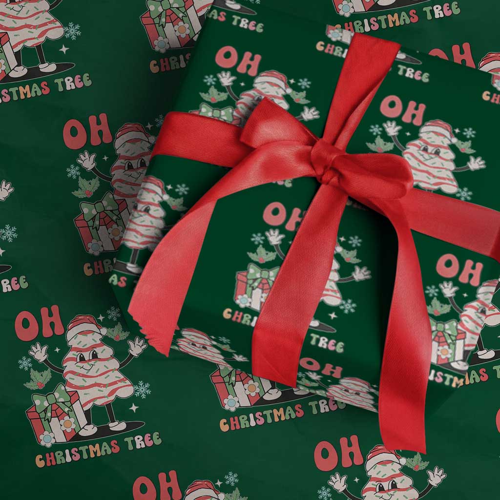 Oh Christmas Tree Retro Groovy Wrapping Paper Roll