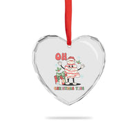 Oh Christmas Tree Retro Groovy Heart Crystal Glass Ornament - Wonder Print Shop