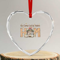 Oh Come Let Us Adore Him Heart Crystal Glass Ornament Christian Christmas Nativity Scene - Wonder Print Shop