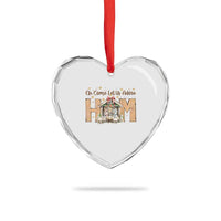 Oh Come Let Us Adore Him Heart Crystal Glass Ornament Christian Christmas Nativity Scene - Wonder Print Shop