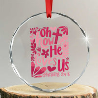 Oh how He Loves Us Crystal Glass Ornament Boho Christian Valentine - Wonder Print Shop