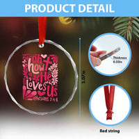 Oh how He Loves Us Crystal Glass Ornament Boho Christian Valentine - Wonder Print Shop