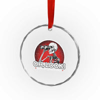 Oh Look Nobody Gives A Shit Crystal Glass Ornament Funny Sarcastic Humor Skeleton - Wonder Print Shop
