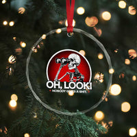 Oh Look Nobody Gives A Shit Crystal Glass Ornament Funny Sarcastic Humor Skeleton - Wonder Print Shop