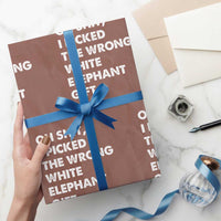 Oh Shit Funny White Elephant Gifts Wrapping Paper Roll - Wonder Print Shop