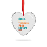 Oh Shit I Picked The Wrong White Elephant Gift Heart Crystal Glass Ornament Funny Retro Christmas Gift Exchange - Wonder Print Shop