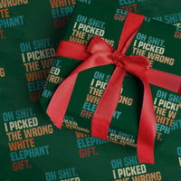 Oh Shit I Picked The Wrong White Elephant Gift Wrapping Paper Roll Funny Retro Christmas Gift Exchange - Wonder Print Shop