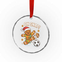 Oh Snap Gingerbreadman Christmas Soccer Crystal Glass Ornament - Wonder Print Shop