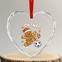 Oh Snap Gingerbreadman Christmas Soccer Heart Crystal Glass Ornament - Wonder Print Shop