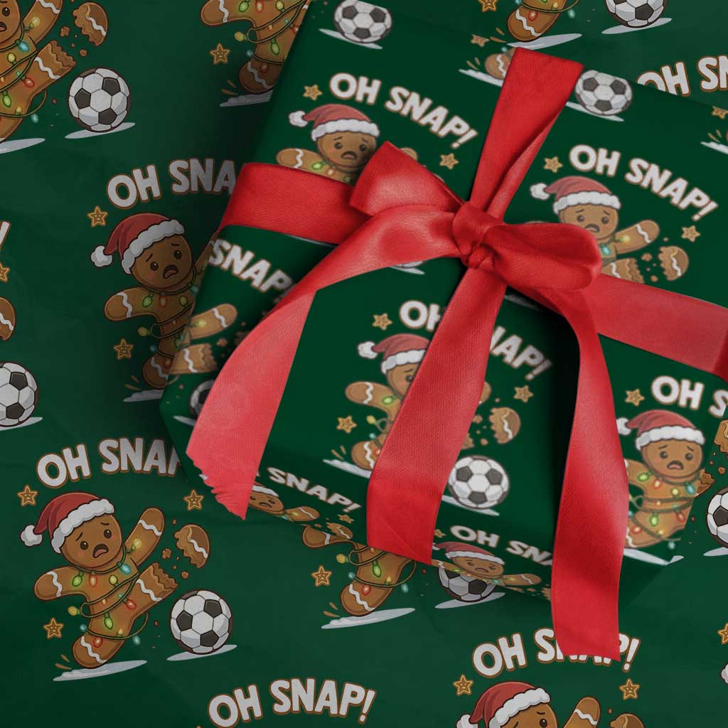Oh Snap Gingerbreadman Christmas Soccer Wrapping Paper Roll - Wonder Print Shop