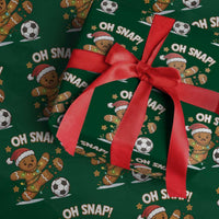 Oh Snap Gingerbreadman Christmas Soccer Wrapping Paper Roll - Wonder Print Shop