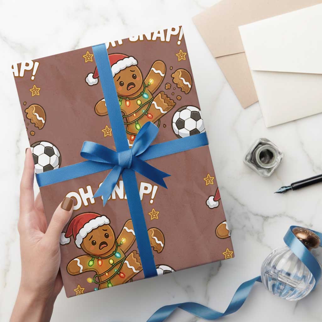 Oh Snap Gingerbreadman Christmas Soccer Wrapping Paper Roll - Wonder Print Shop