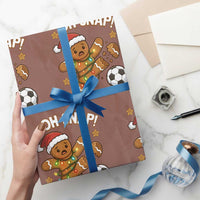 Oh Snap Gingerbreadman Christmas Soccer Wrapping Paper Roll - Wonder Print Shop