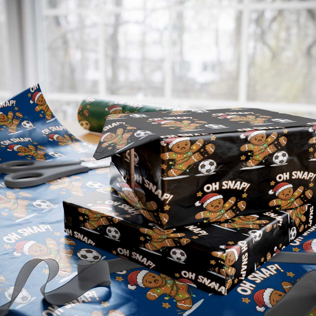 Oh Snap Gingerbreadman Christmas Soccer Wrapping Paper Roll - Wonder Print Shop