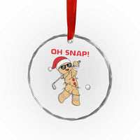 Oh Snap Gingerbreadman Golfer Crystal Glass Ornament Funny Golf Christmas Golfing Pajamas - Wonder Print Shop