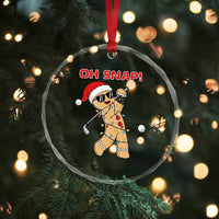 Oh Snap Gingerbreadman Golfer Crystal Glass Ornament Funny Golf Christmas Golfing Pajamas - Wonder Print Shop