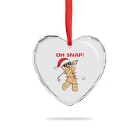 Oh Snap Gingerbreadman Golfer Heart Crystal Glass Ornament Funny Golf Christmas Golfing Pajamas - Wonder Print Shop