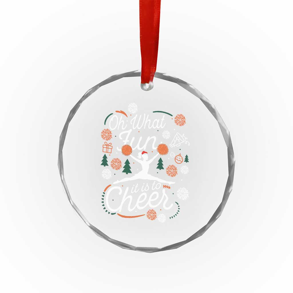 Oh What Fun It Is To Cheer Crystal Glass Ornament Funny Christmas Cheerleading Gift TS12