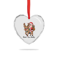 Oink The Halls Heart Crystal Glass Ornament Pig Christmas Farm Life Gift - Wonder Print Shop