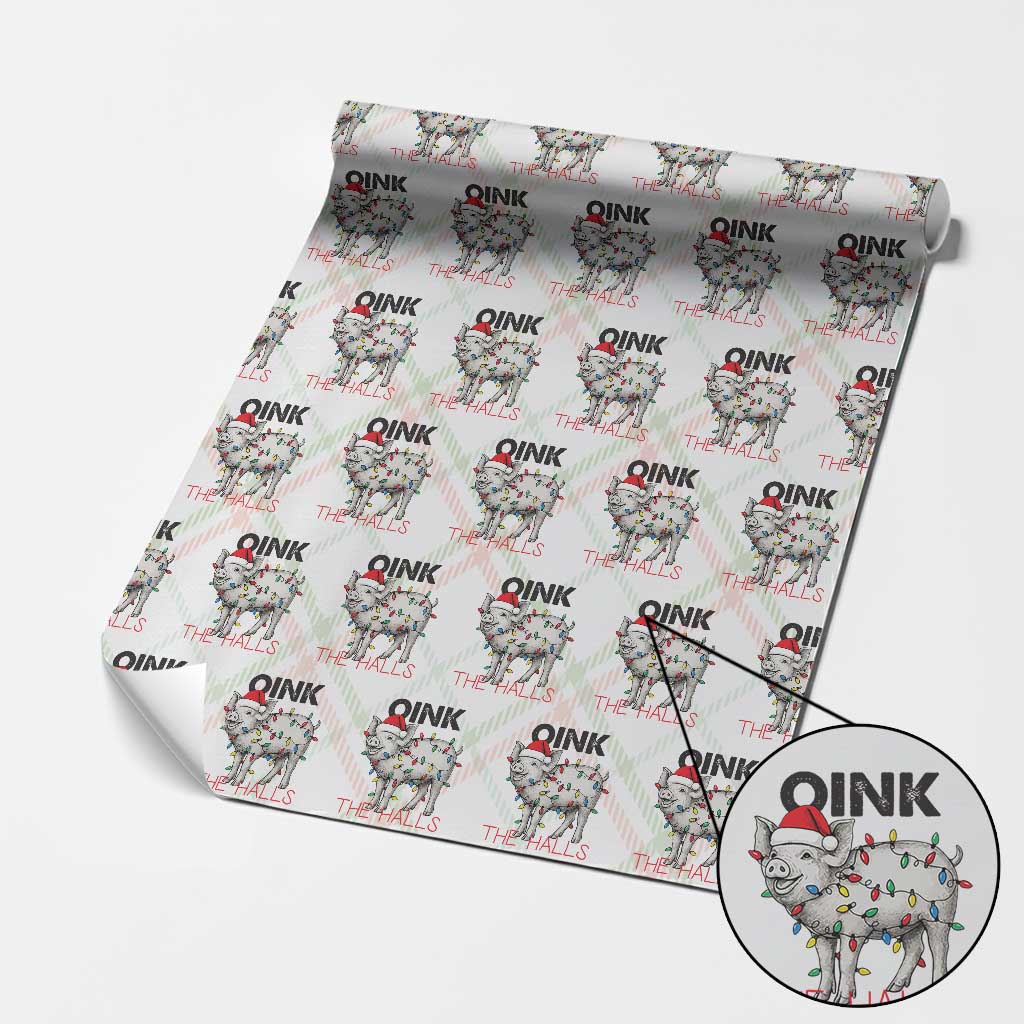 Oink The Halls Wrapping Paper Roll Funny Christmas Pig Lover Gift - Wonder Print Shop
