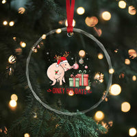Oinky Holidays Crystal Glass Ornament Funny Christmas Pig Lover Gift - Wonder Print Shop