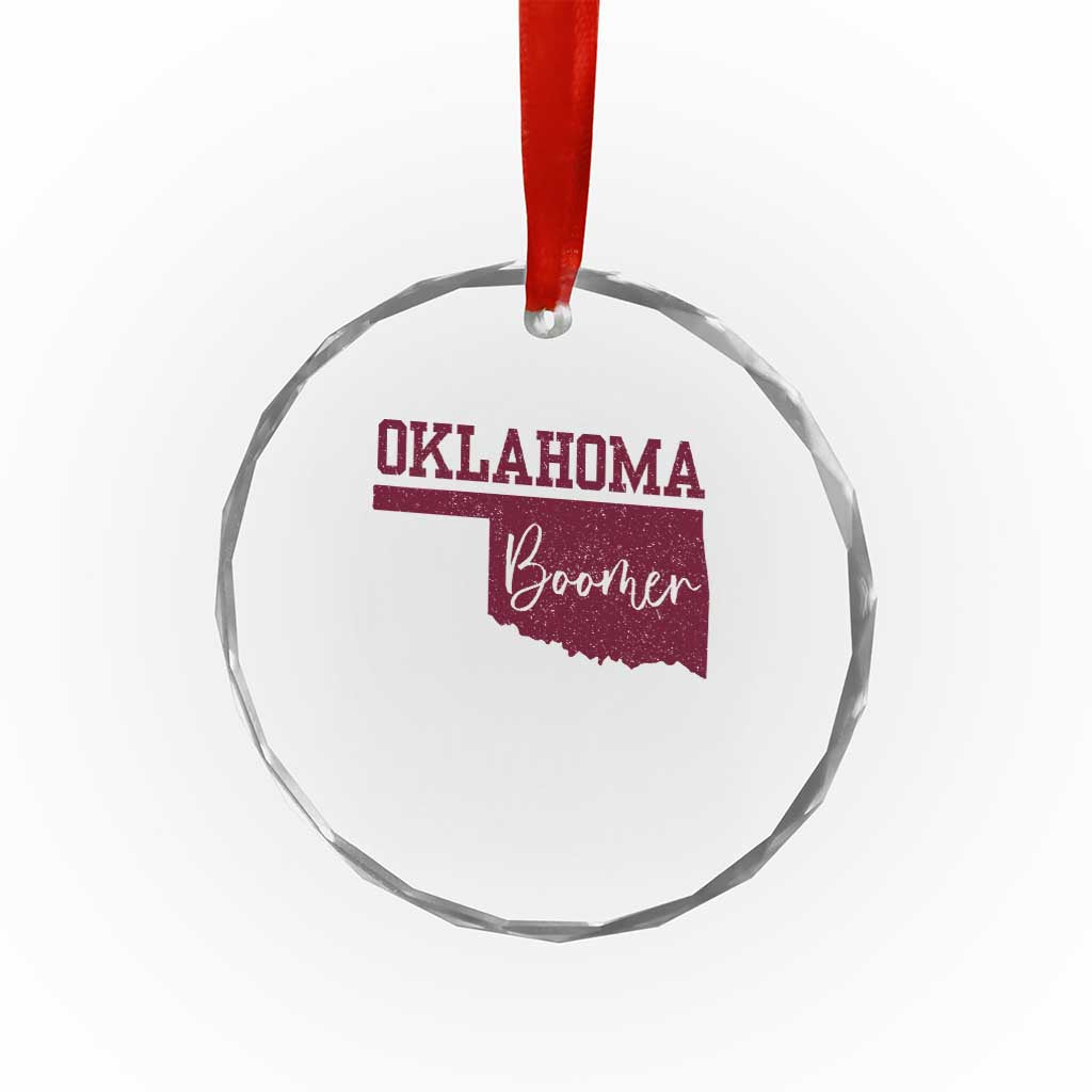 Oklahoma Boomer Crystal Glass Ornament - Wonder Print Shop