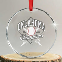 Oklahoma Champions 2026 Crystal Glass Ornament Baseball Pennant Flag Graphic