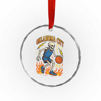 Oklahoma City Basketball Skeleton Crystal Glass Ornament OKC Hoops Fan Life Sport Lover TS02