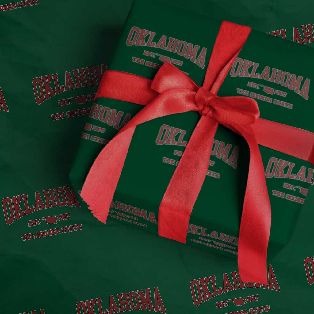 Oklahoma The Sooner State Sports Throwback Design Jersey Style Wrapping Paper Roll