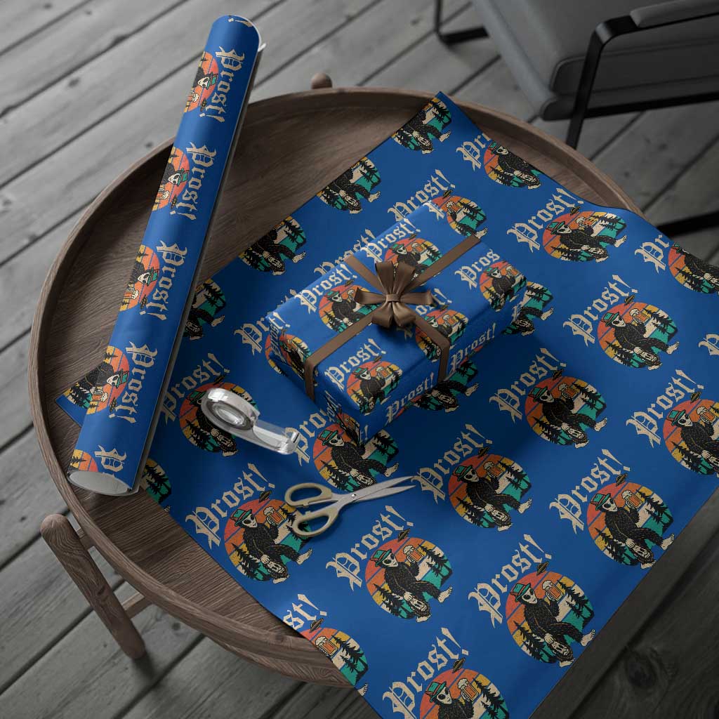 Oktoberfest Bigfoot Alien Beer Wrapping Paper Roll Retro German Sasquatch Beer - Wonder Print Shop