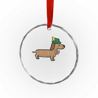 Oktoberfest Dachshund Crystal Glass Ornament Cute Sausage Dog German Munich - Wonder Print Shop