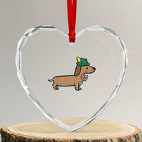 Oktoberfest Dachshund Heart Crystal Glass Ornament Cute Sausage Dog German Munich - Wonder Print Shop
