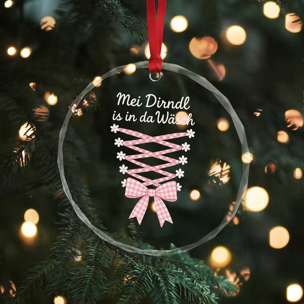 Oktoberfest Dirndl Costume Crystal Glass Ornament Funny German Bavarian Octoberfest Festival TS10