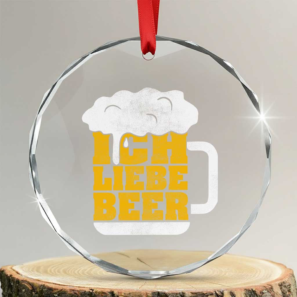 Oktoberfest Drinking Crystal Glass Ornament Ich Liebe Bier Octoberfest German TS10