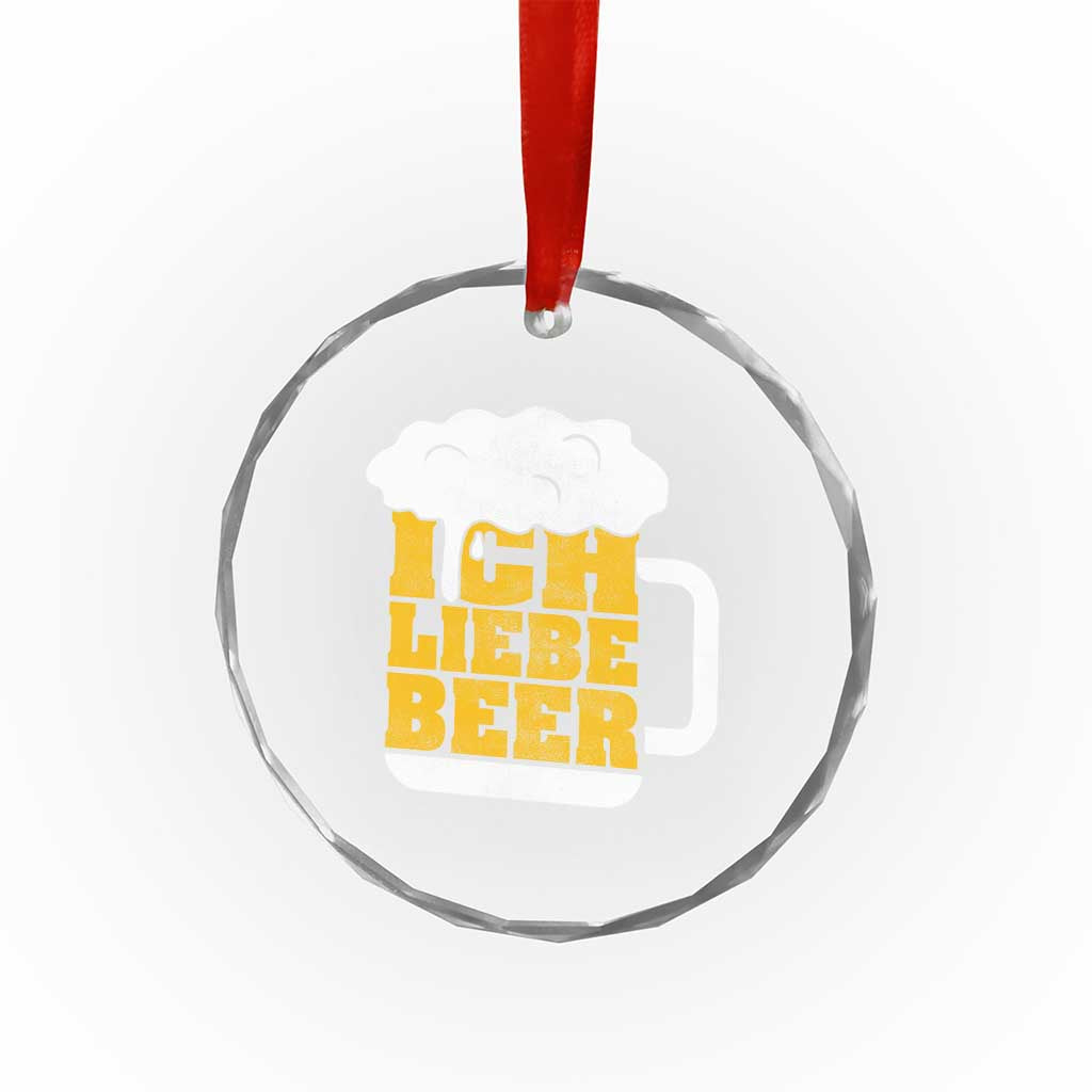 Oktoberfest Drinking Crystal Glass Ornament Ich Liebe Bier Octoberfest German TS10