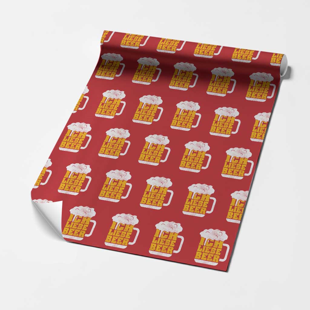Oktoberfest Drinking Wrapping Paper Roll Ich Liebe Bier Octoberfest German - Wonder Print Shop