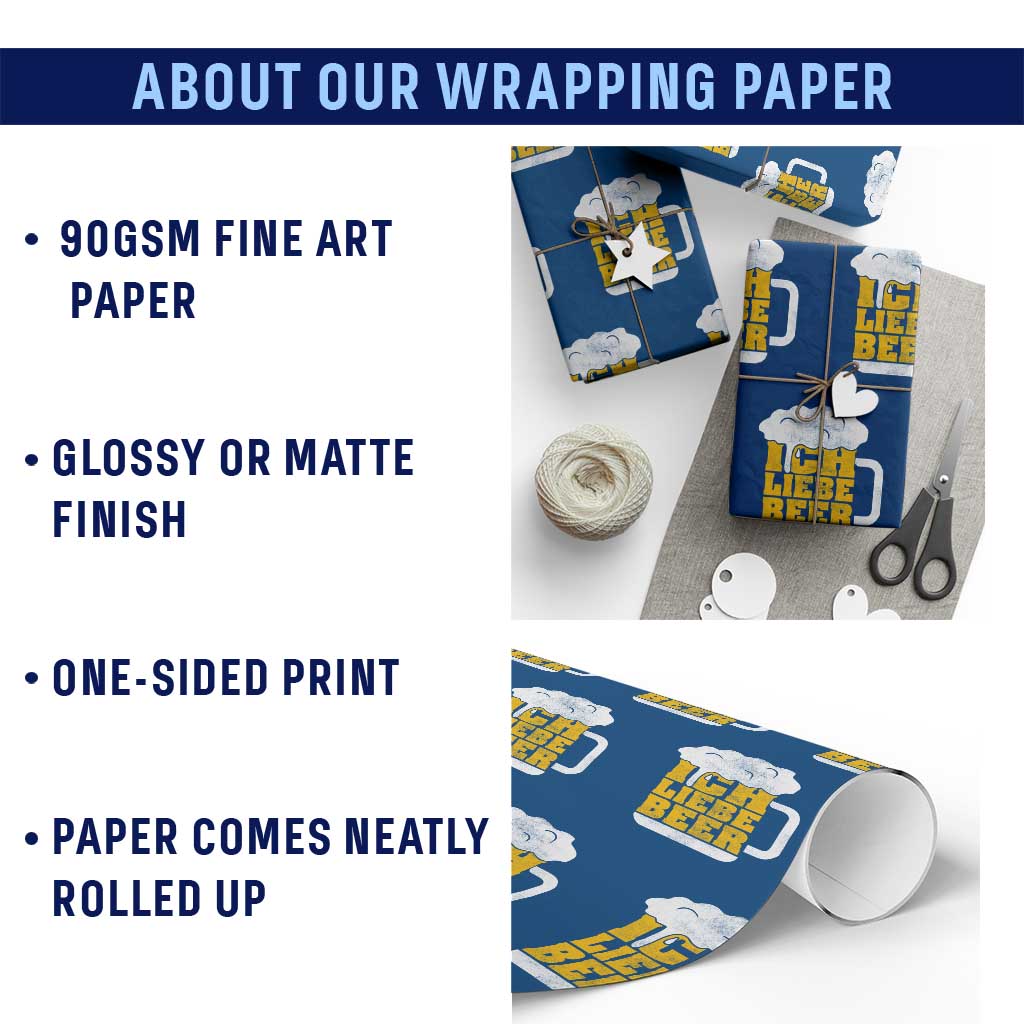 Oktoberfest Drinking Wrapping Paper Roll Ich Liebe Bier Octoberfest German - Wonder Print Shop