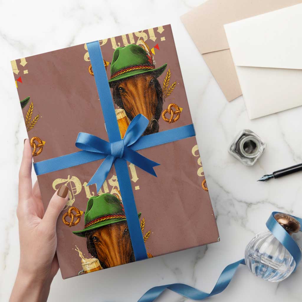 Oktoberfest Horse Wrapping Paper Roll German Octoberfest Beer Prost Drinking - Wonder Print Shop