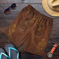 Oktoberfest Lederhosen Costume Shorts for Men Food And Drink Pattern - Wonder Print Shop