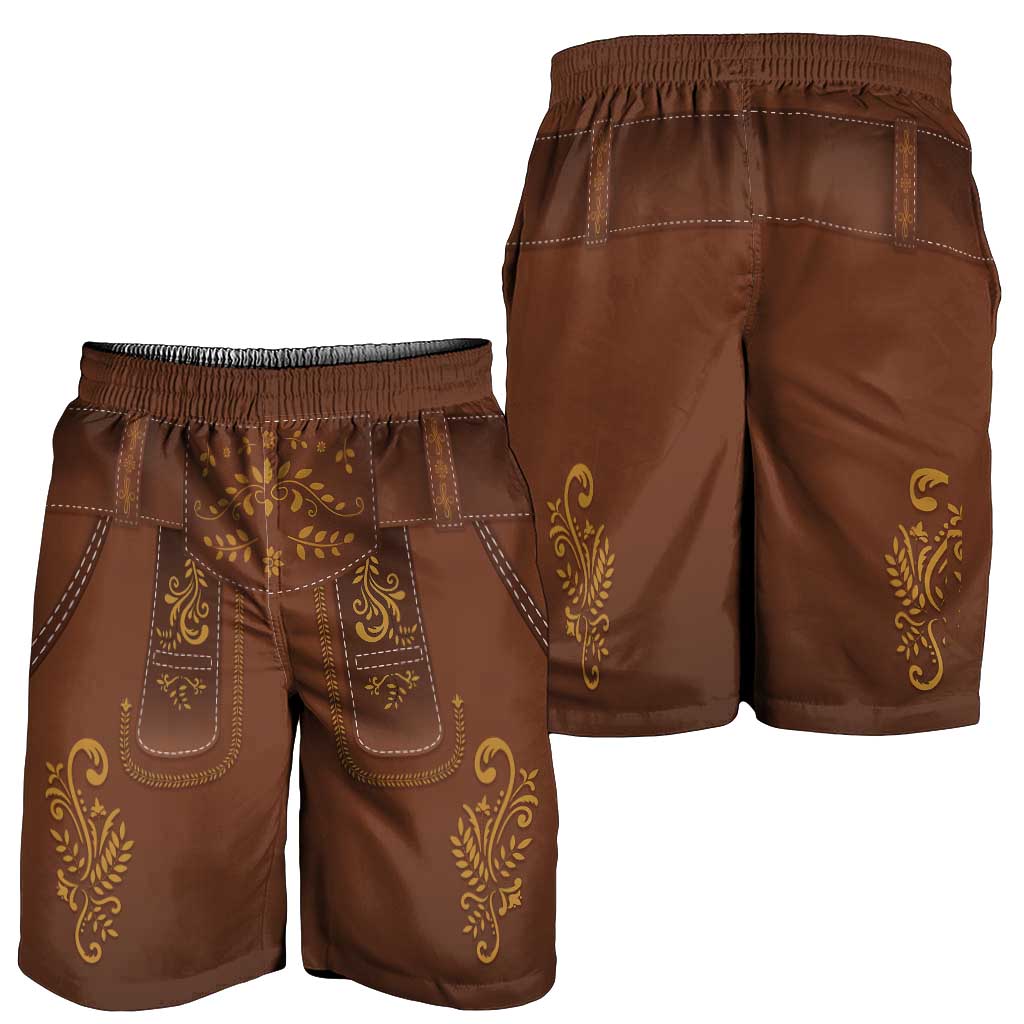 Oktoberfest Lederhosen Costume Shorts for Men Food And Drink Pattern - Wonder Print Shop